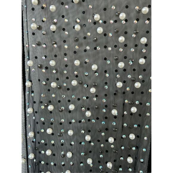 Beach Bunny Champagne Nights Pearl Mesh Maxi Dress Black Women's Size Small - Picture 5 of 9